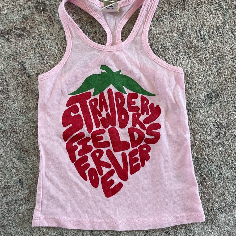 Strawberry Fields Forever Pink Kids Tank Top